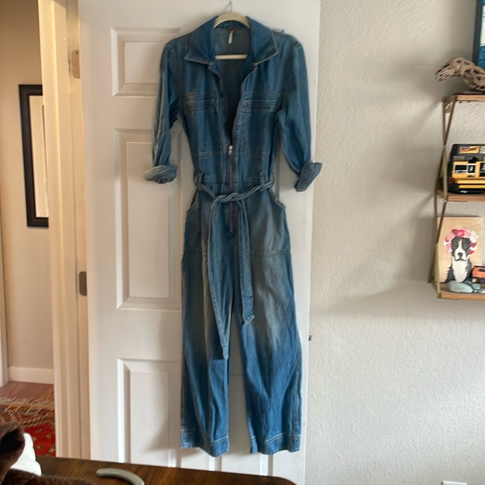 Free People Indigo Denim Jumpsuit